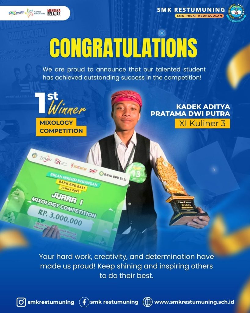 Siswa SMK Restumuning Raih Juara 1 Lomba Mixology Tingkat Provinsi Bali
